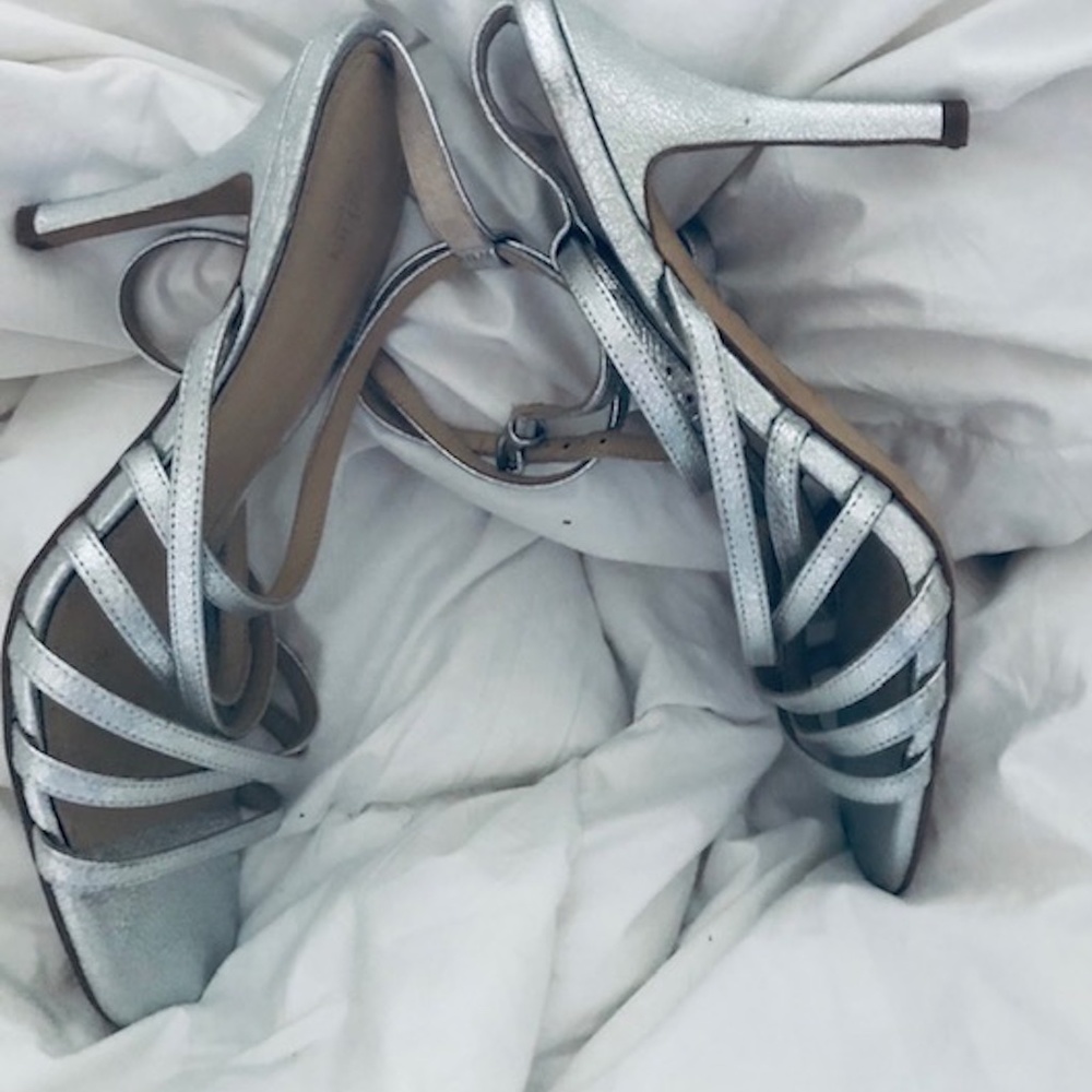 Size 11 / EU41  Silver Strappy Heels Evening wear.